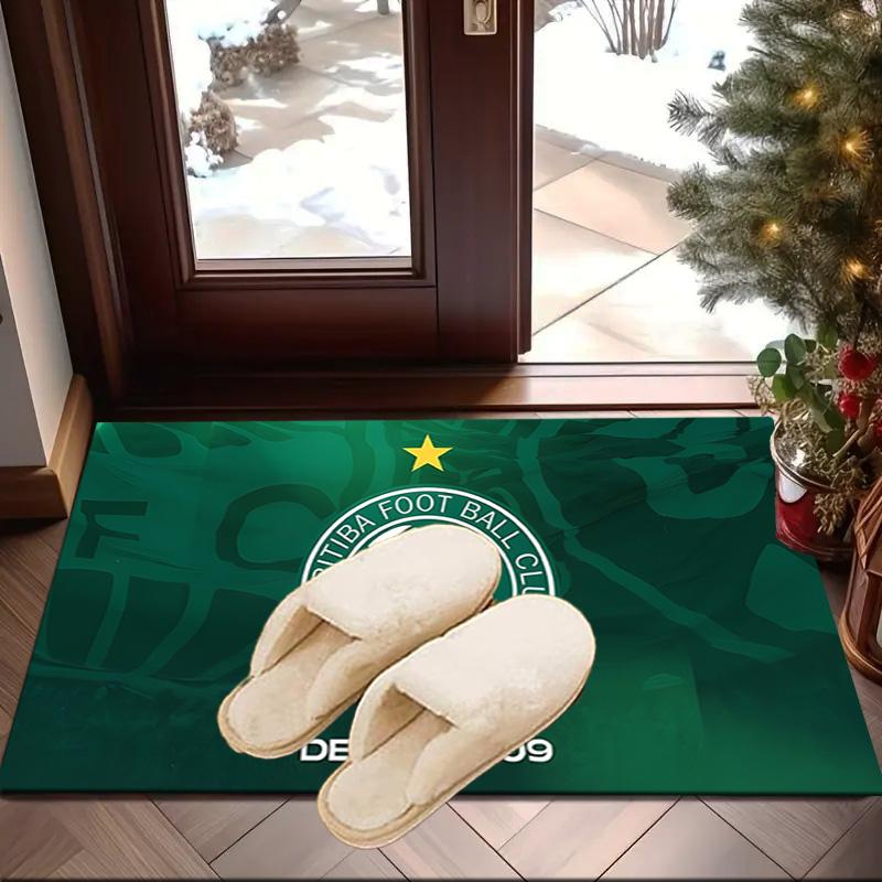 Green Football Club Emblem Printed Area Rug for Office, Chair Rug, Decorative Carpet Floor Mat, Large Size Fan gifts Christmas gifts