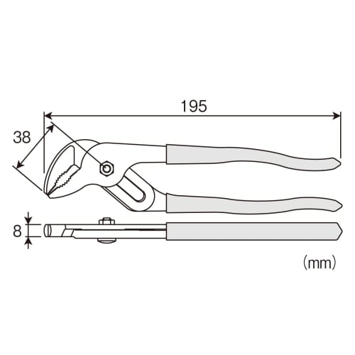 HOZAN Water Pump Pliers, Compact and Easy To Handle, Perfect for Electrician Exams, Total Length 195mm, P-244