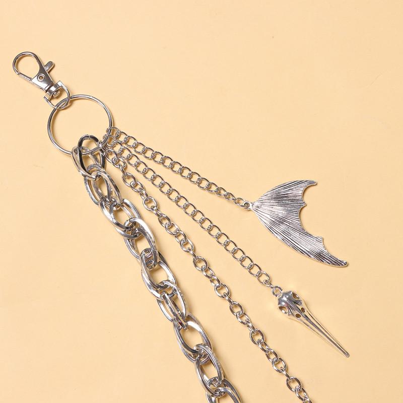 A Harajuku Style Street Hip-Hop Jeans Chain with Personalized Punk Style Double-Layer Waist Chain for Men Women Accessories