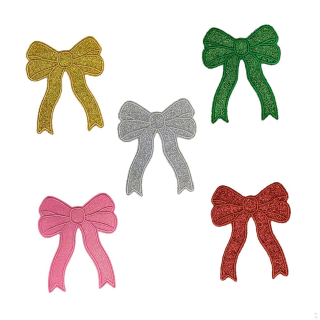 Bow Embroidered Patches Iron On Novelty Portable DIY Repair Sew Decorative Appliques for