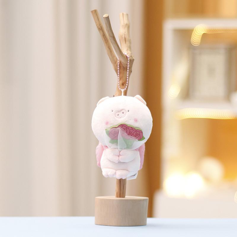 Budding Plush Pop Keychain Animal Bear Duck Pig Doll Pendant Gift Decoration