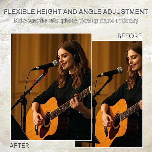 BOROLA Microphone Stand Extension Tube, Aluminum Alloy Microphone Boom Arm Stand Extender with Thread Adapters (5/8" Male to 1/4" Female, 5/8" Male to