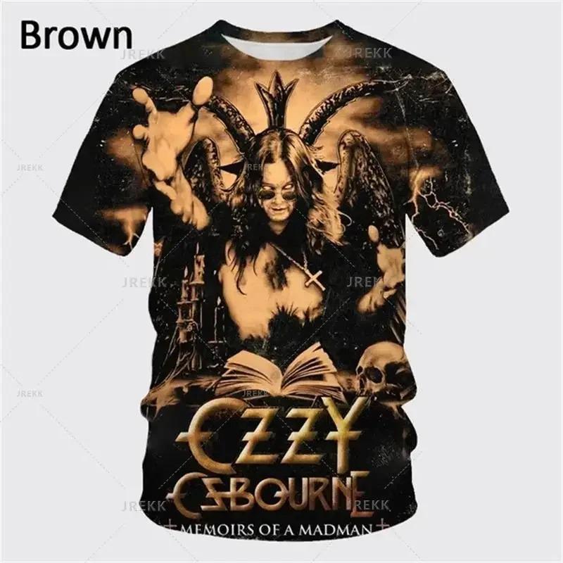 Punková Kapela Rocková Kapela Ozzy Osbourne Potisknuté Tričko Kreativní Rapper Móda Krátký Rukáv Oblečení Ležérní Retro Vrchol Tričko