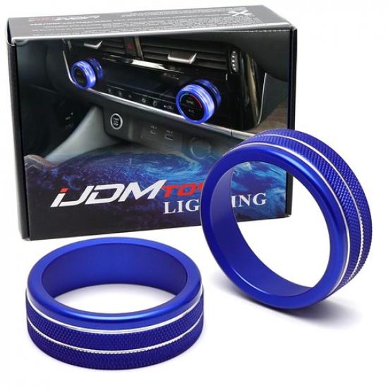 Sports Blue Dashboard AC Climate Control Decor Rings For Nissan - Rogue