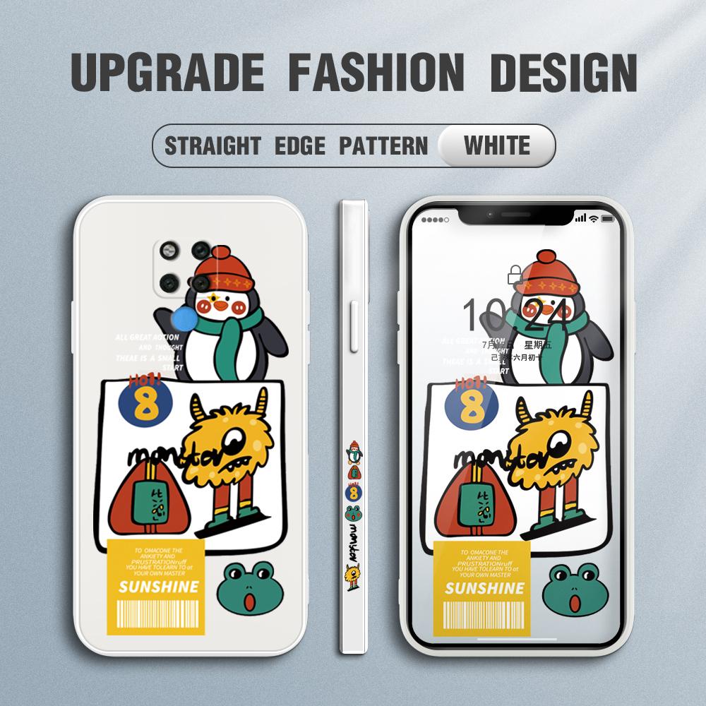 Cartoon Colorful Pattern Printing Pouzdro na telefon Čtvercové tekuté silikonové TPU Full Cover Fotoaparát Nárazuvzdorný ochranný kryt pro Huawei Honor Vivo