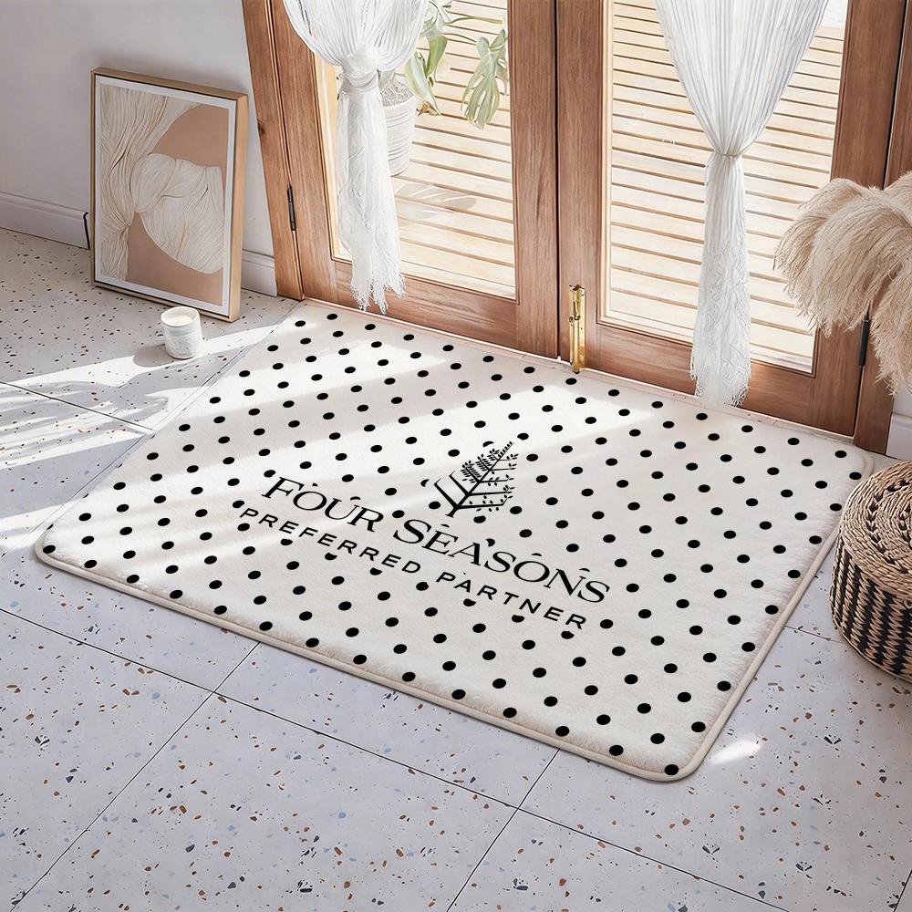 

Hotel F Four Seasons Hotel Floor Mat Eco Flannel Doormat Non Slip Odorless Indoor Floor Rug Soft Short Plush Home Mat 50x80cm