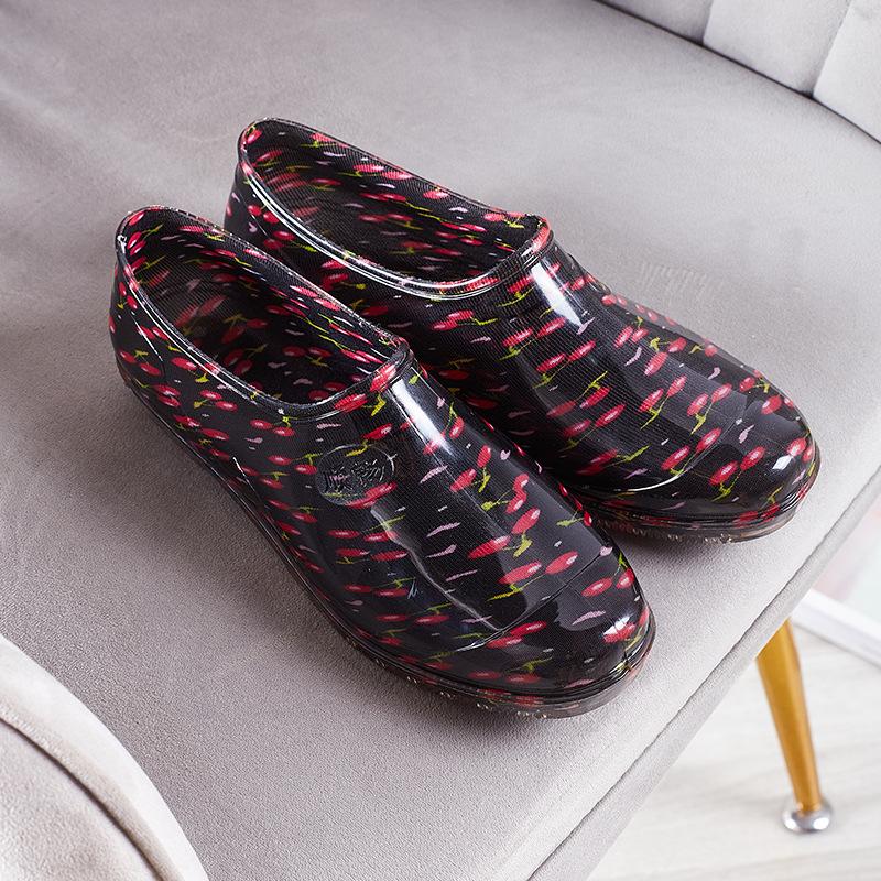 Spring and Autumn Low Cut Women's Rainshoes Fashion Kitchen Work Anti Slip Waterproof Rubber Shoes