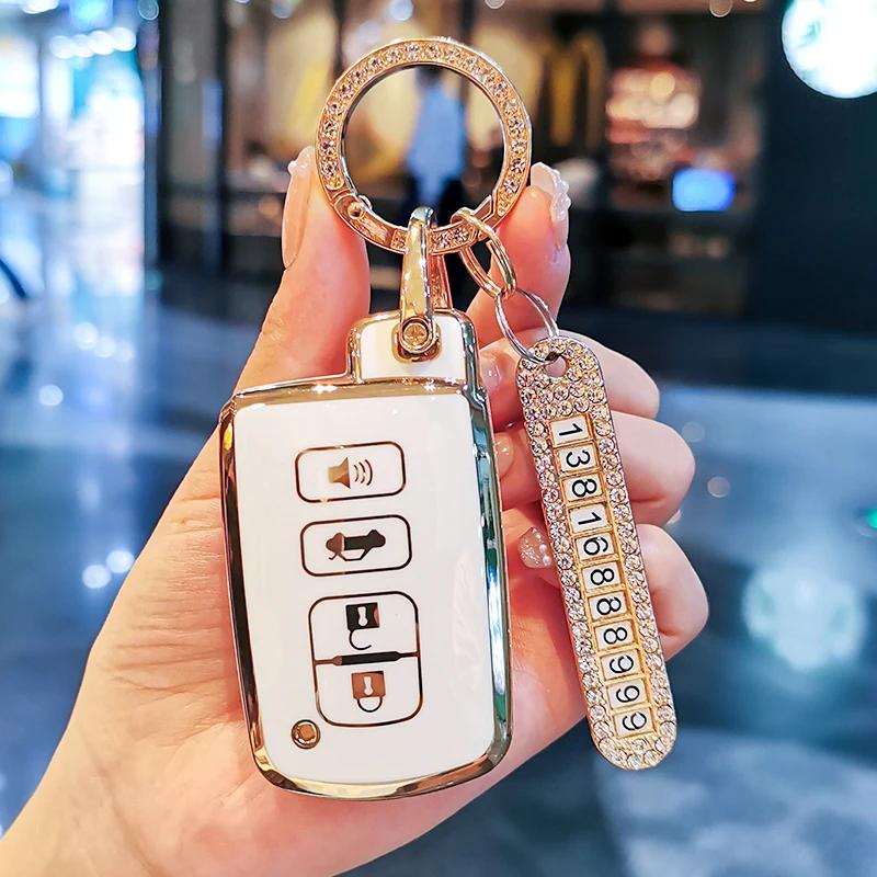 Styling Mouldings New TPU Car Remote Key Case Cover Protect Shell Bag For Toyota Camry Corolla RAV4 Highlander Avalon 2015 - 201