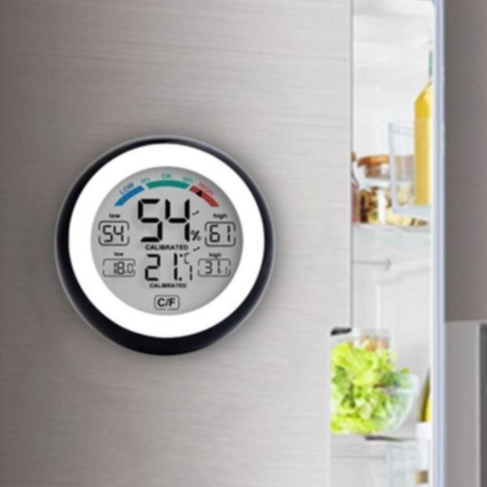 Circular Temperature Humidity Meter  Temperature Humidity Tester Alarm Clock  Car Auto