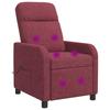 Massage Recliner Chair Wine Red Fabric