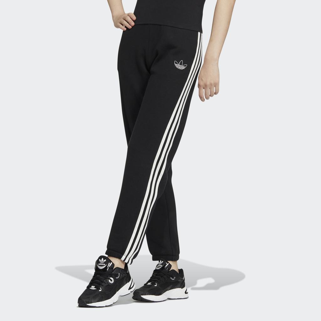 Adidas Logo Stripe Track Pants Women Bottoms Black IC8125