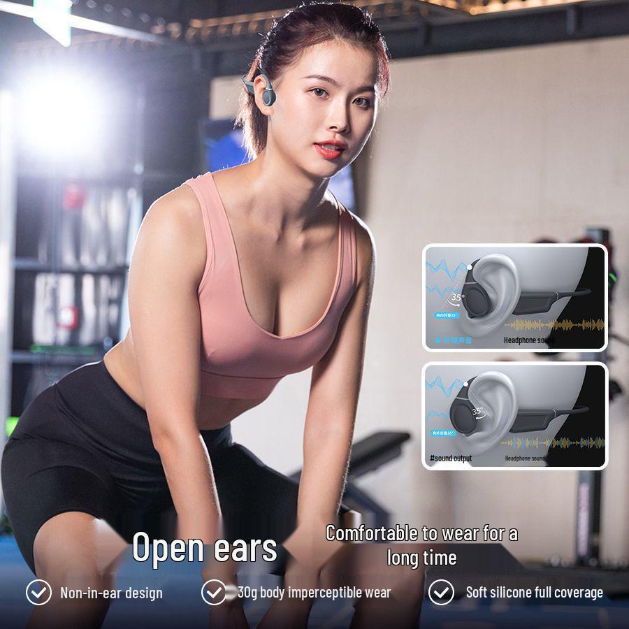 ES-910 Bone Conduction Bluetooth Headphones, IPX8 Waterproof, 32GB Memory, Perfect for Swimming and Sports