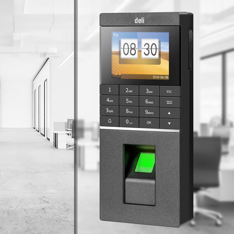 Deli 13752 Fingerprint Time Attendance Machine CN Plug (adapter Included)