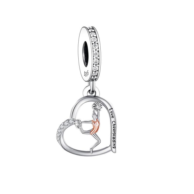 

Fit Original Pan Charm Bracelet 925 Silver Sport Girl Cheer You Are The Best Cheerleader Bead For Making Women Girls Berloque