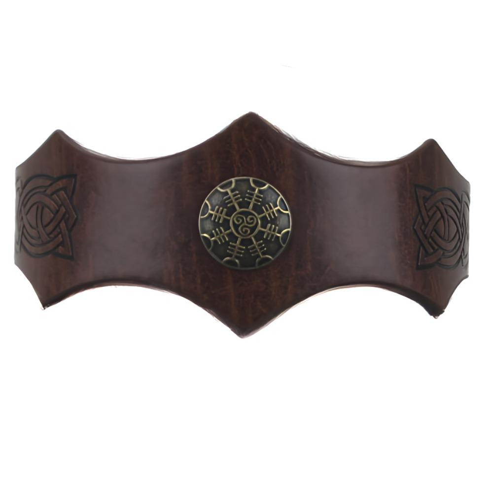 

Cosplay Medieval Knight Headband PU Leather Headwear For Role Play Games and Costume Events коричневий
