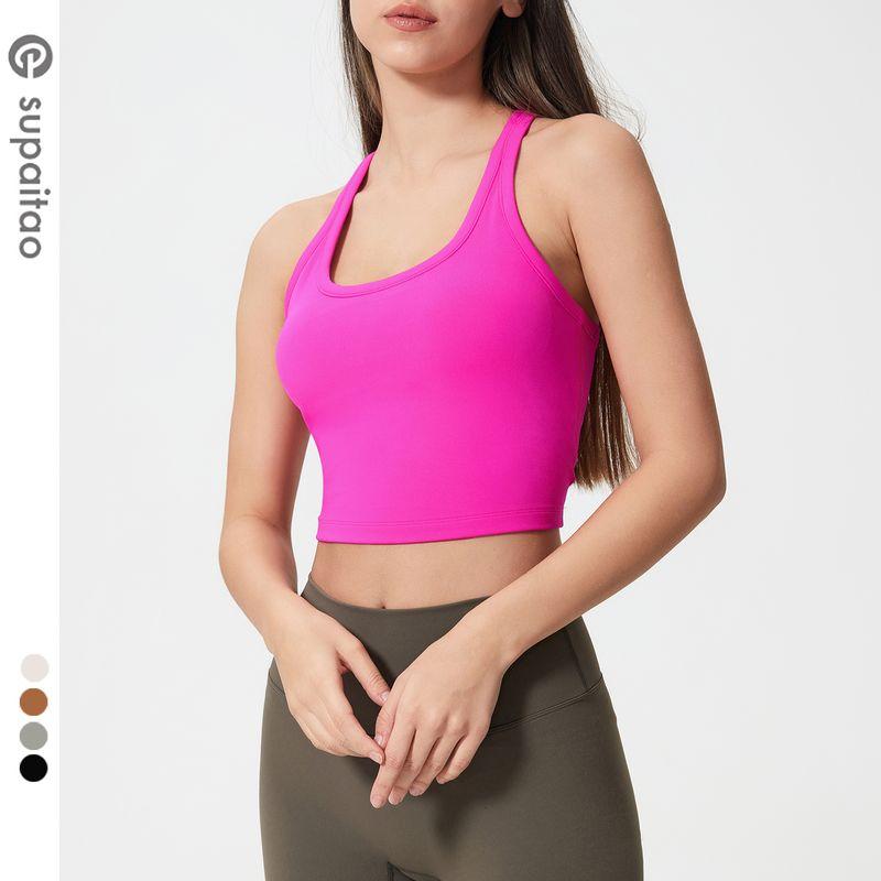 

Supeitao Outwear Yoga Vest with Chest Pad Bubble Wrap Push up Sports Bra Women s Summer Inner Sports Bra Tops 6(49.50 kg-54.00 kg) Purples