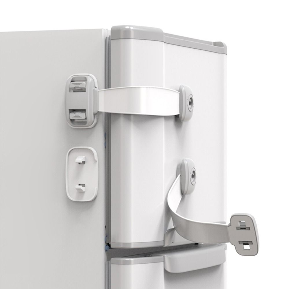 Dual Button Child Safety Lock Plastic Locker Buckle Toilet Lock  Home Security Protection