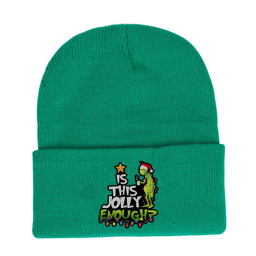 The Grinch Print Knit Hat With Earmuff Protection For Winter Warmth And Unisex Use