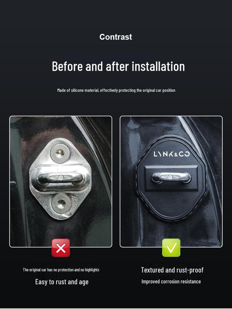 Lynk & Co 08 Car Door Lock Silicone Cover: Dustproof, Rustproof, Shock-Absorbing Protection