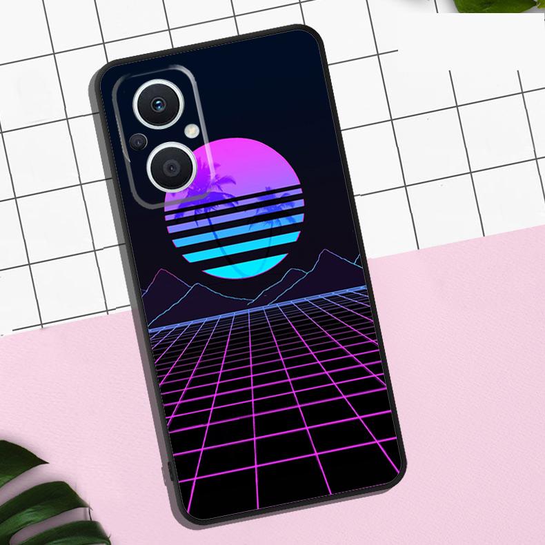 Synthwave Retro 80s Neon Case For OPPO Reno 13F 12F 11F 8T 7 8 10 11 12 13 Pro OPPO Find X8 X6 Pro X3 X5 Lite Cover