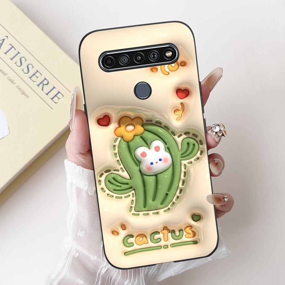 For LG K41s K51s K52 Q52 K61 Q61 K62 K22 2020 Phone Case Back Cover Soft Matte Silicone Slim Fundas Lovely Panda Rabbit Flower