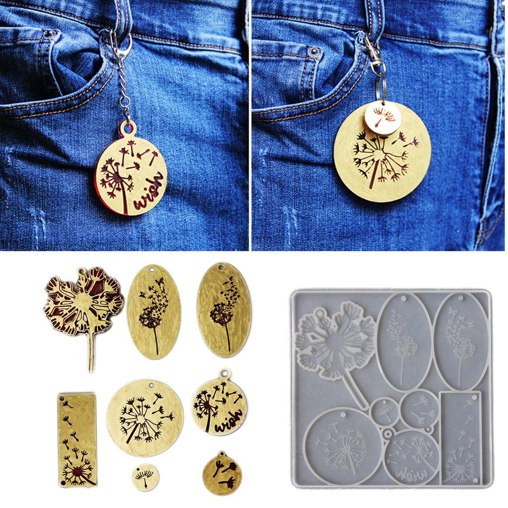 Dandelion Jewelry Charm Resin Mold Soft Silicone Dandelion Pendant Mold Perfect for Hobbyists and DIY Enthusiasts