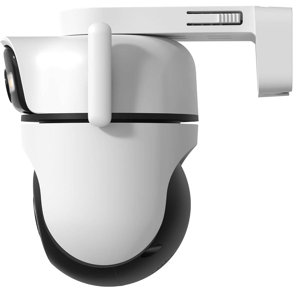 Tapo Outdoor Security Camera, Wired LAN Compatible, 24-Hour Monitoring, Dual Lens (Simultaneous 2-Way Recording), 2K Resolution, 3MP, 360° Pan/Tilt, 1