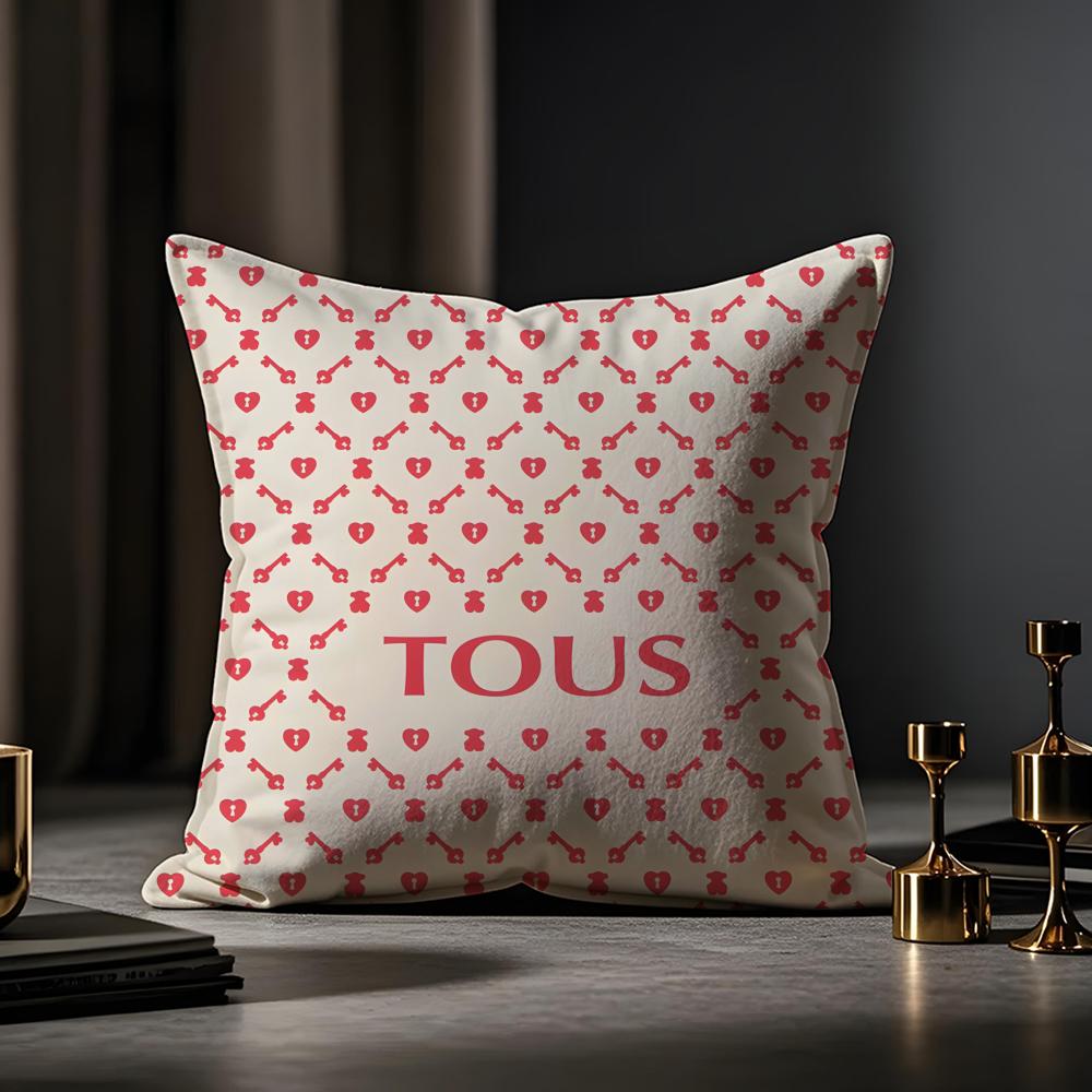 CRAFTED WITLOVE T-touS-sanime Cushion Cover Anti-dustmite Pillowcase Invisible Zipper Silky Short Plush Sofa Cushion Cover