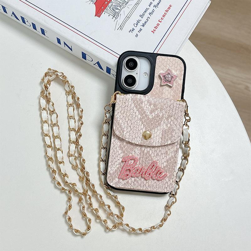 For IPhone17Air Snakeskin Wallet Card Holder Strap for Apple 16 Crossbody Rope 15promax Anti-fall 14
