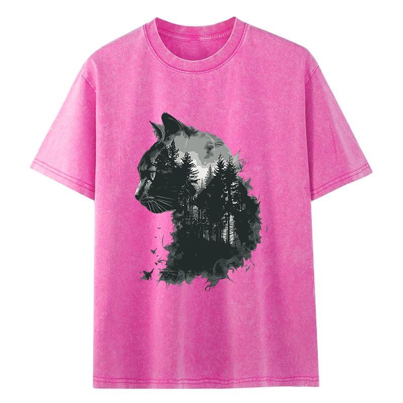 T-shirt da donna a maniche corte con stampa di lettere americane retrò effetto invecchiato Hip Hop