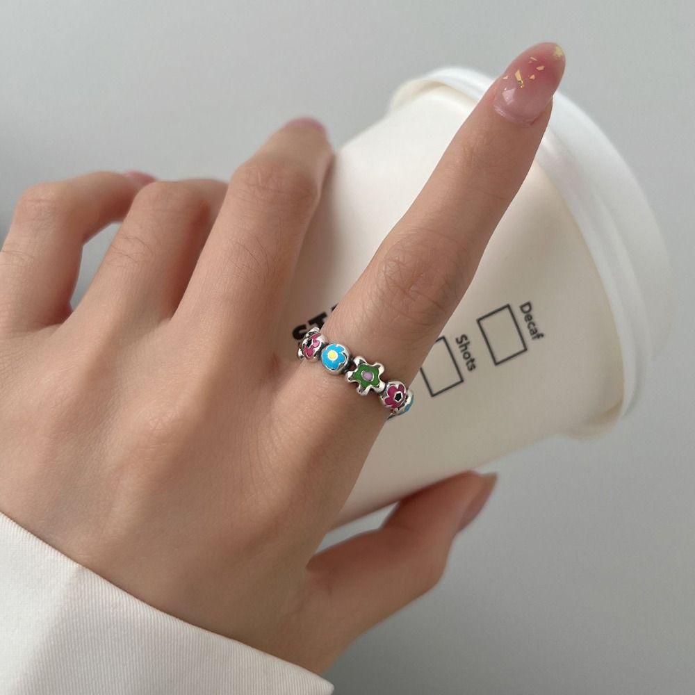 Oil Niche Design Girl Gift Girl Earrings Women Hoop Earrings Korean Style Earrings Opening Ring