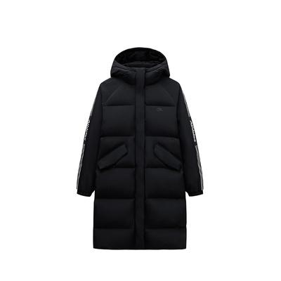 Sports Lifestyle Series Solid Color Hooded Logo Down Jacket Women Outerwear Black 962348904-4