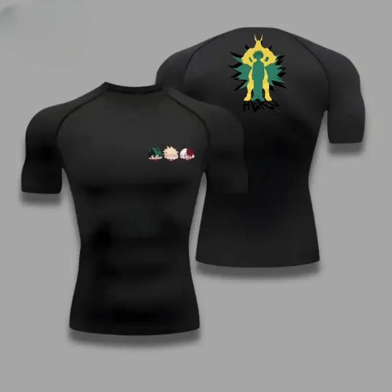 Fitness Sportswear Teenagers Tshirt All Mightmen Graphic Tops Tight Training Clothes Boys Compression Running Basketball Clothes