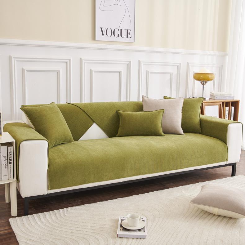 Herringbone Chenille Sofa Cushion, All-Season Non-Slip Cover Cloth Leather Sofa Cover  New Seat Cushion Backrest