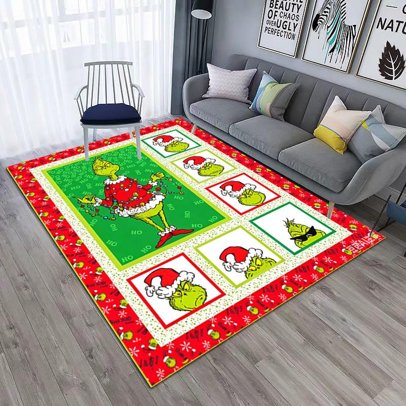 Christmas Gift Comedy Movie How the Grinch Stole Christmas carpet home living room decoration table and chairs anti slip door mat carpet A4