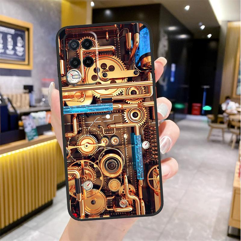 Steampunk Style Gears Levers Engine Case For Oppo A96 A76 A16 A17 A18 A60 A80 A40 A38 A58 A78 A98 A94 A74 A54 A15 A57 A77 A5 Pro