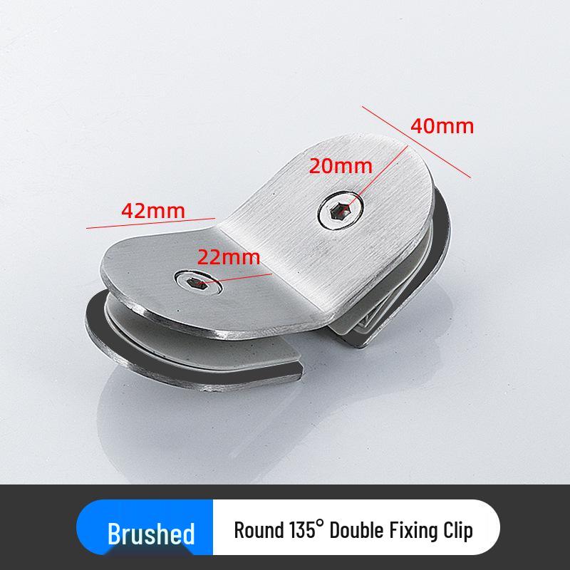 Stainless Steel 180° Glass Partition Clip for Stair Handrails