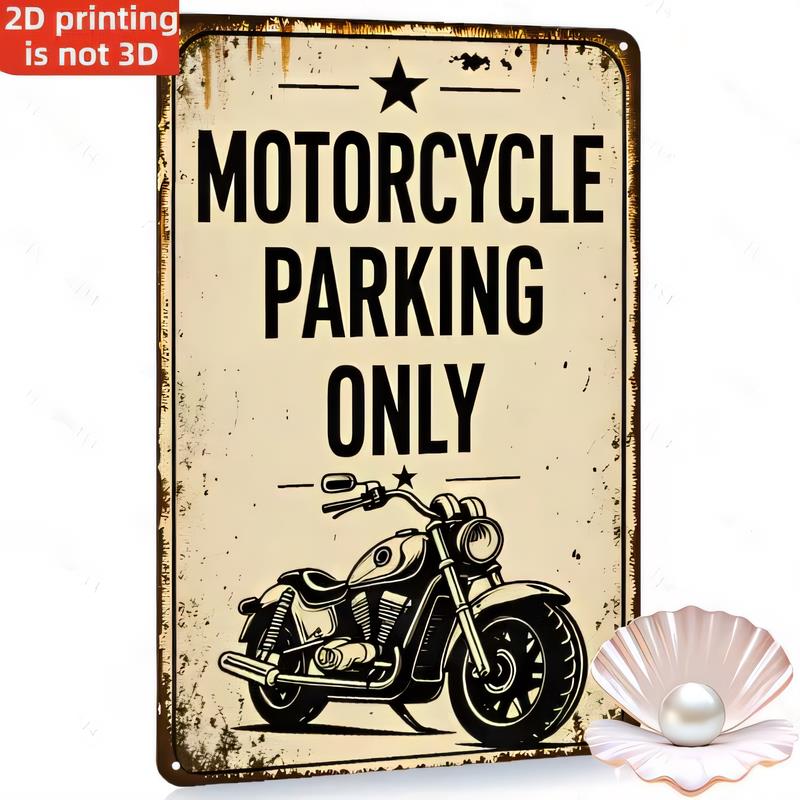 Blikken Bord Alleen Motorparkeren Vintage Metalen Wanddecor Rustiek Garage Bar Huisdecoratie Retro Blikken Poster Print Verweerd St