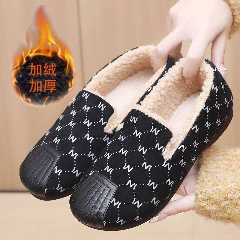 

Туфли Doudou женские хлопковые туфли на одном педале ретро бархатные туфли плоские повседневные туфли детские туфли туфли для мамы для среднего и пожилого возраста 40