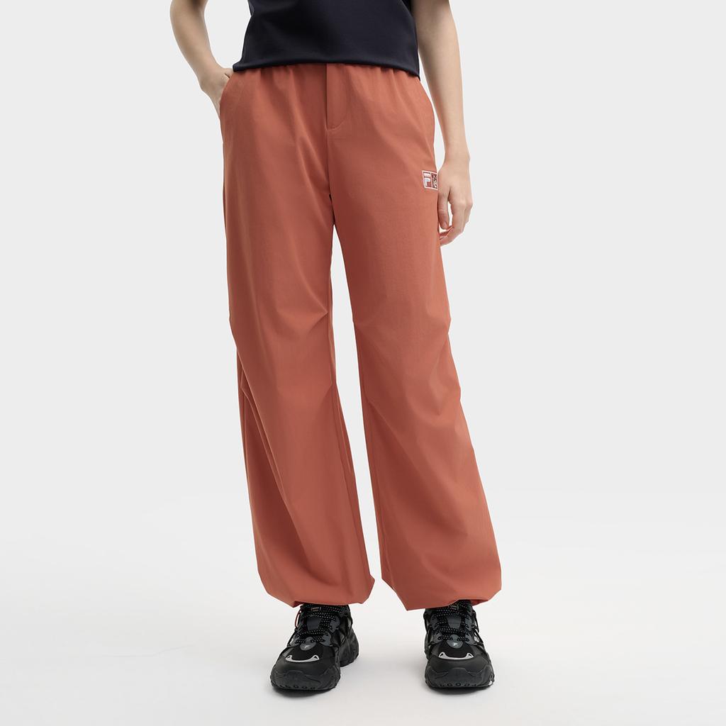 Fila X MAISON KITSUNE Original Fashion Stretch Simple Comfortable Woven Cool Wide Leg Casual Pants Women Pants Dusty-Pink F11W529803F-RD