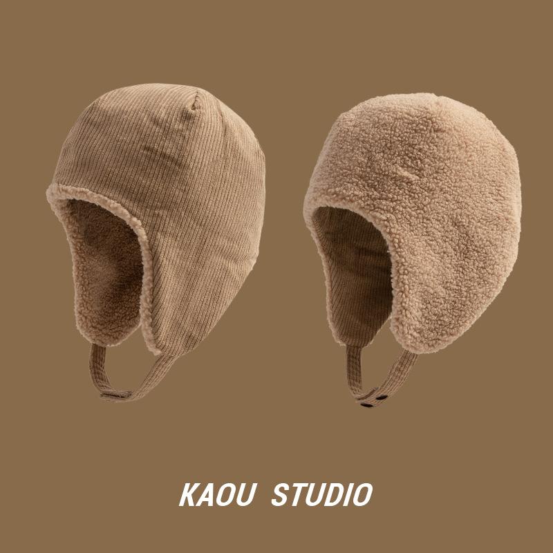 Supck winter warm and fleece double-sided can wear lamb fleece outdoor cycling ear protection windproof thickened hair