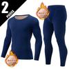 Men's Thermal Underwear Set Fleece Lined Long Johns Crew Neck Base Layer Warm Winter Pajamas Top and Bottom