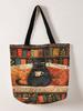 1 Stück,Kaffee-Katze Handtasche,Wiederverwendbare Handtasche,Multifunktionale Handtasche,Bedruckte Canvas Einkaufstasche