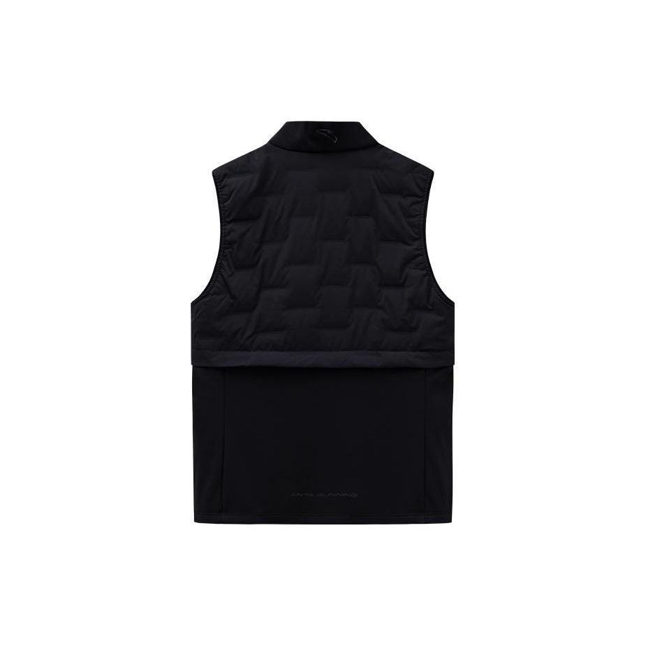 Anta Running Series Solid Color Zipper Sleeveless Thick Down Vest Women vest Black 162345901-2