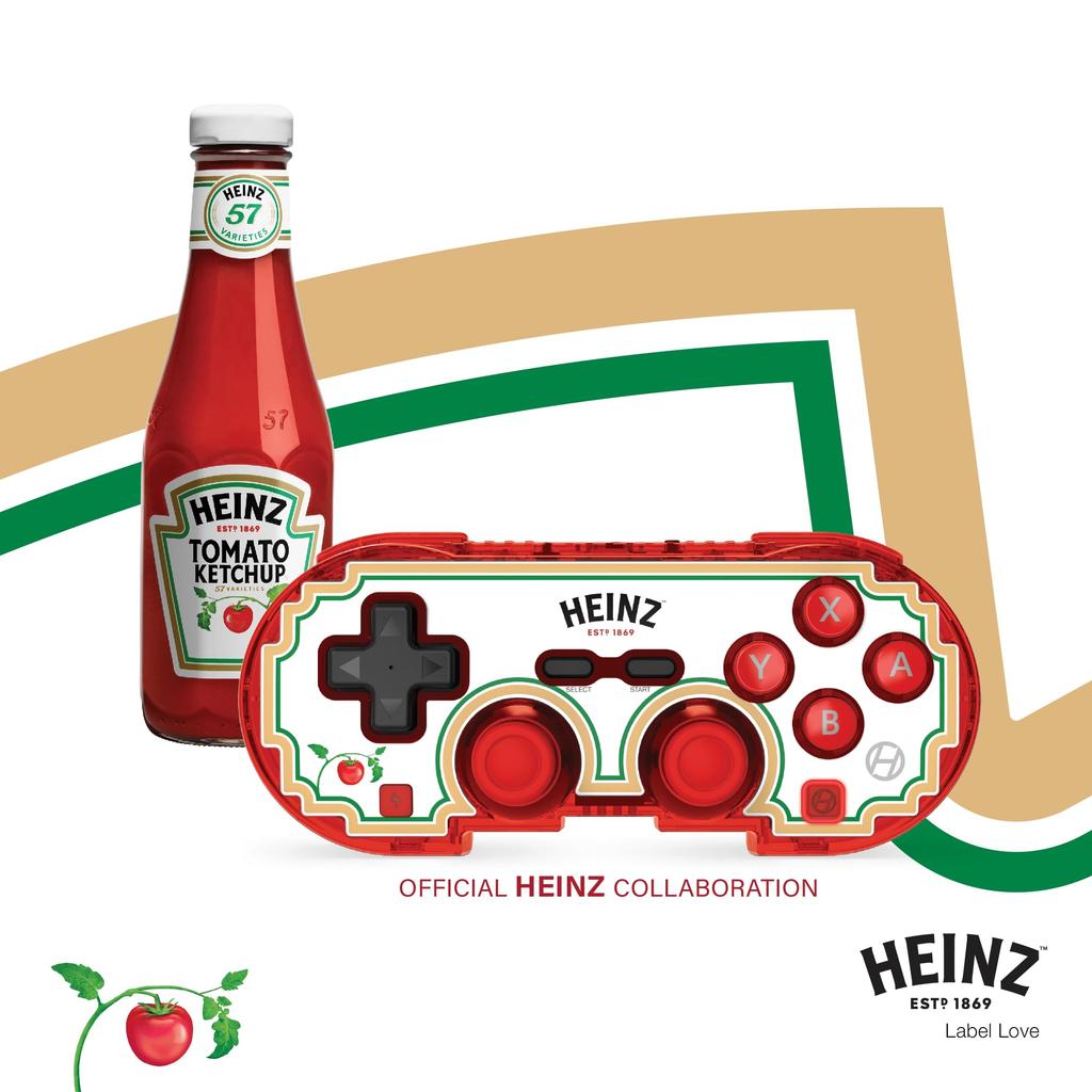 Hyperkin Pixel Art Heinz Bezdrátový Bluetooth herní ovladač Retro Limitovaná edice Funkce Turbo Kompatibilní s Nintendo Switch a iOS (Láska k etiketám)