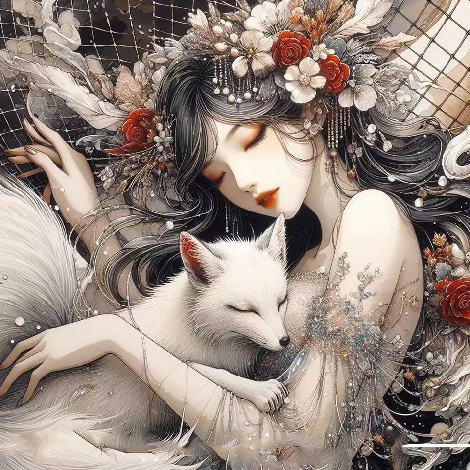 DIY 5D Diamant Malerei Neue Fuchs Fee Volle Runde Platz Diamant Mosaik Blume Stickerei Kunst Diamant Hause Dekoration