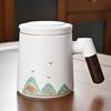Fumaiide Chinese Hand-Painted Landscape Ceramic Mug Gift Set