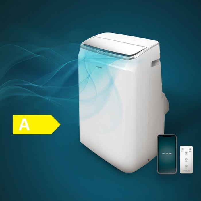 Cecotec Klimatyzator Przenośny ForceClima 12800 Ogrzewanie Podłączony. Pilot zdalnego sterowania, Wi-Fi i pompa ciepła, 12000 BTU, Wyświetlacz LED, 5