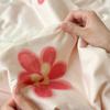 Pink Flower Pattern Quilt Breathable Comfortable Air-conditioning Quilted Quilt Skin-friendly Multi-functional Thin Blanket