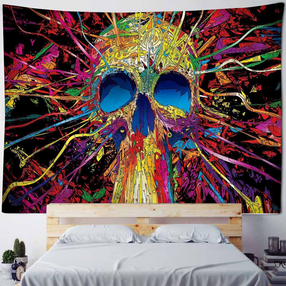 Psychedelic Scene Tapestry Meditation Buddha Chakra Wall Hanging Boho Hippie Witchcraft TAPIZ Sci-Fi Skull Art Room Home Decor